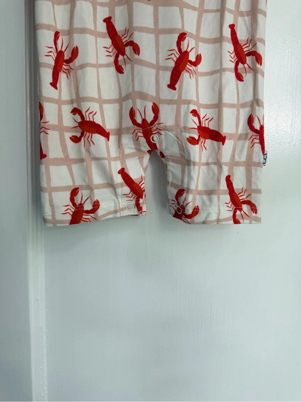 Baby Lobster Print Collared Romper
